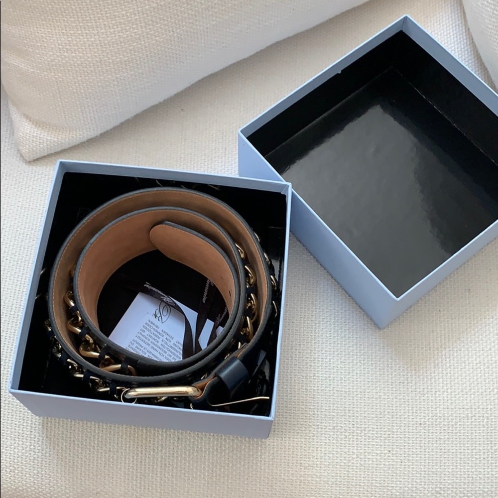 Blumarine Leather Belt with Chain Detail